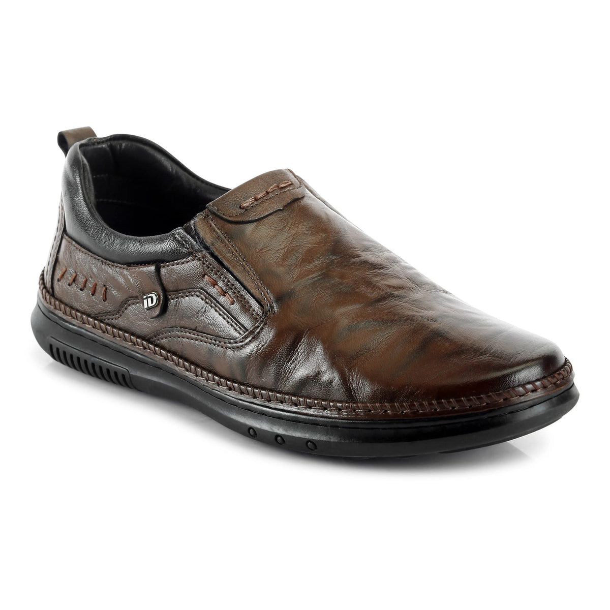 ID Brown SlipOn Dual Shade Casual Shoes For Men, 9 UK 9