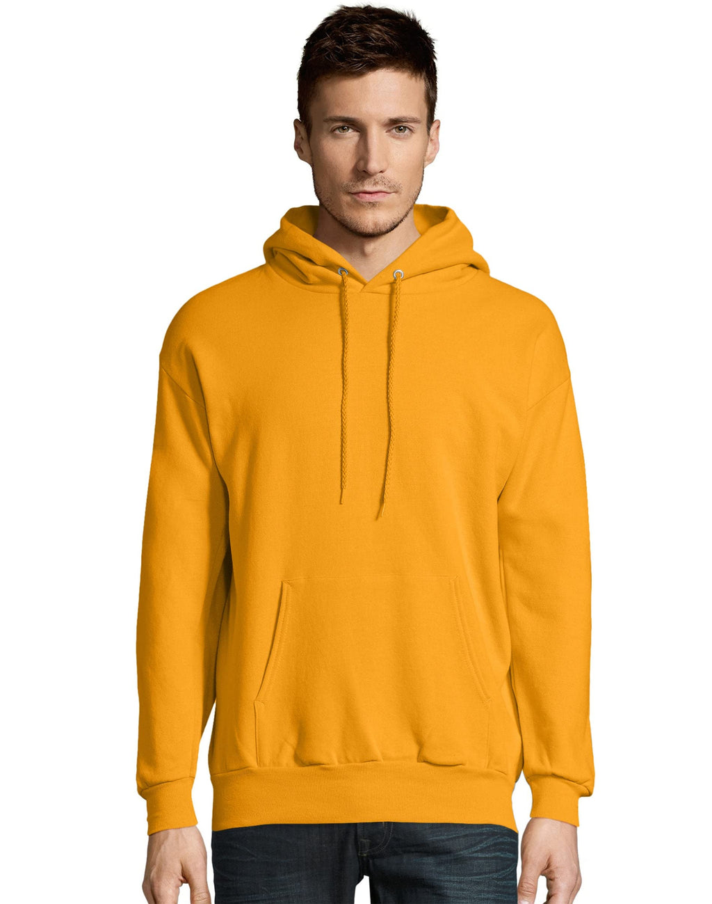 Hanes Men's Pullover EcoSmart Hooded Sweatshirt, gold, 4X Large