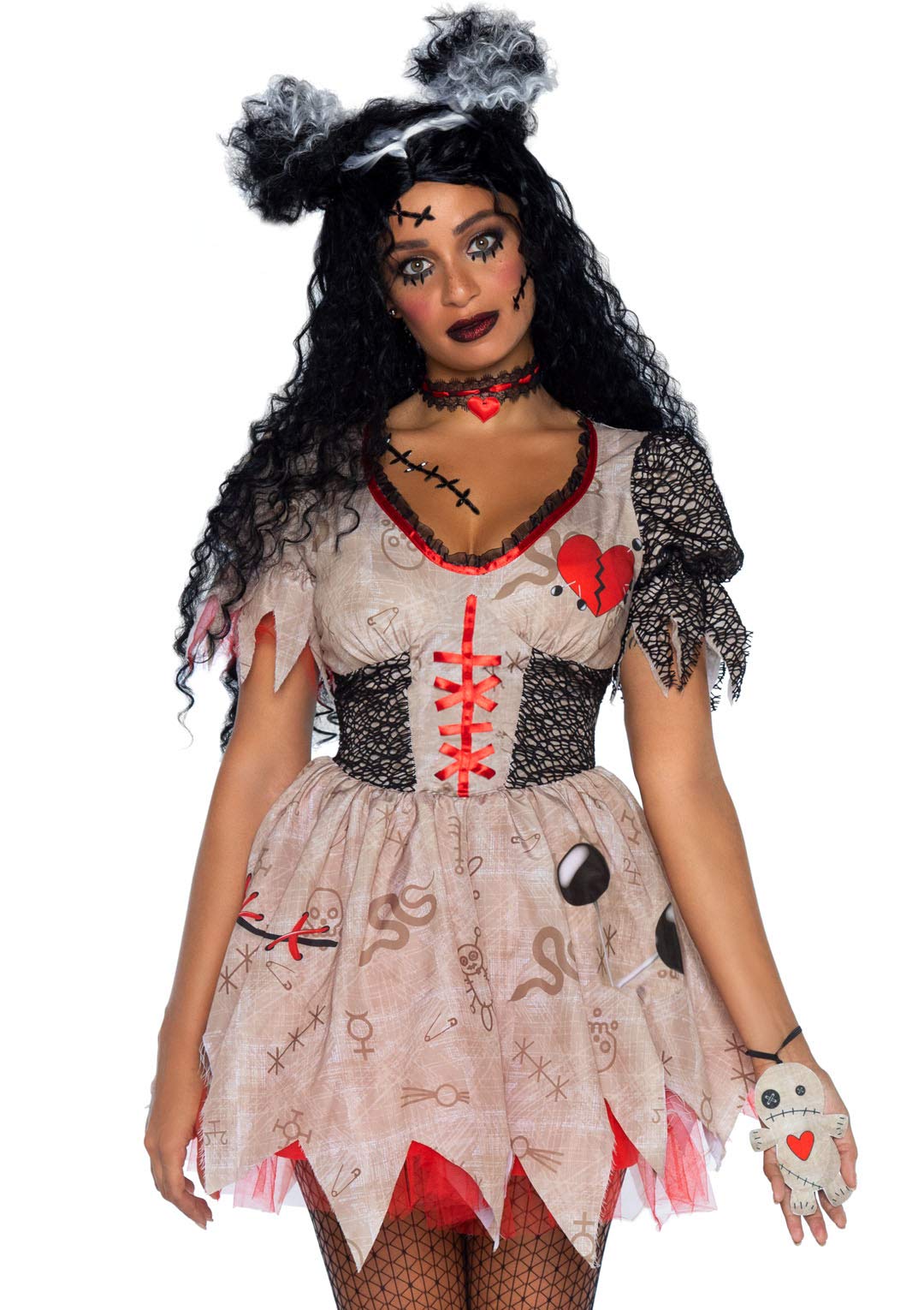 Leg Avenue Women's Deadly Voodoo Doll Halloween Costume, Multicolor, Medium-Large