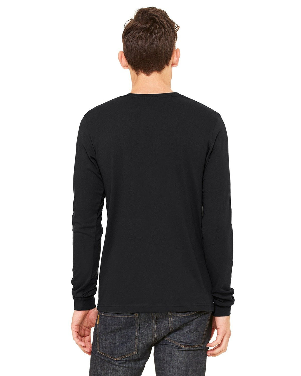 Unisex Jersey Long-Sleeve T-Shirt - RED - S(D0102H7WPYJ)