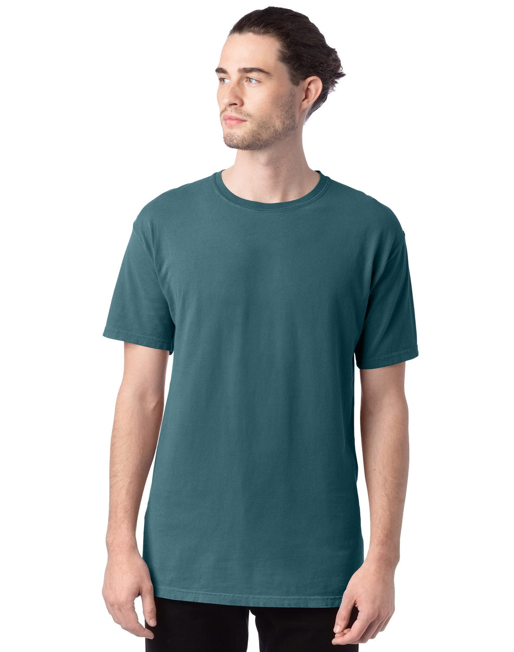 Mens garment-Dyed T-Shirt - BLAcK - S(D0102H7DAc6)