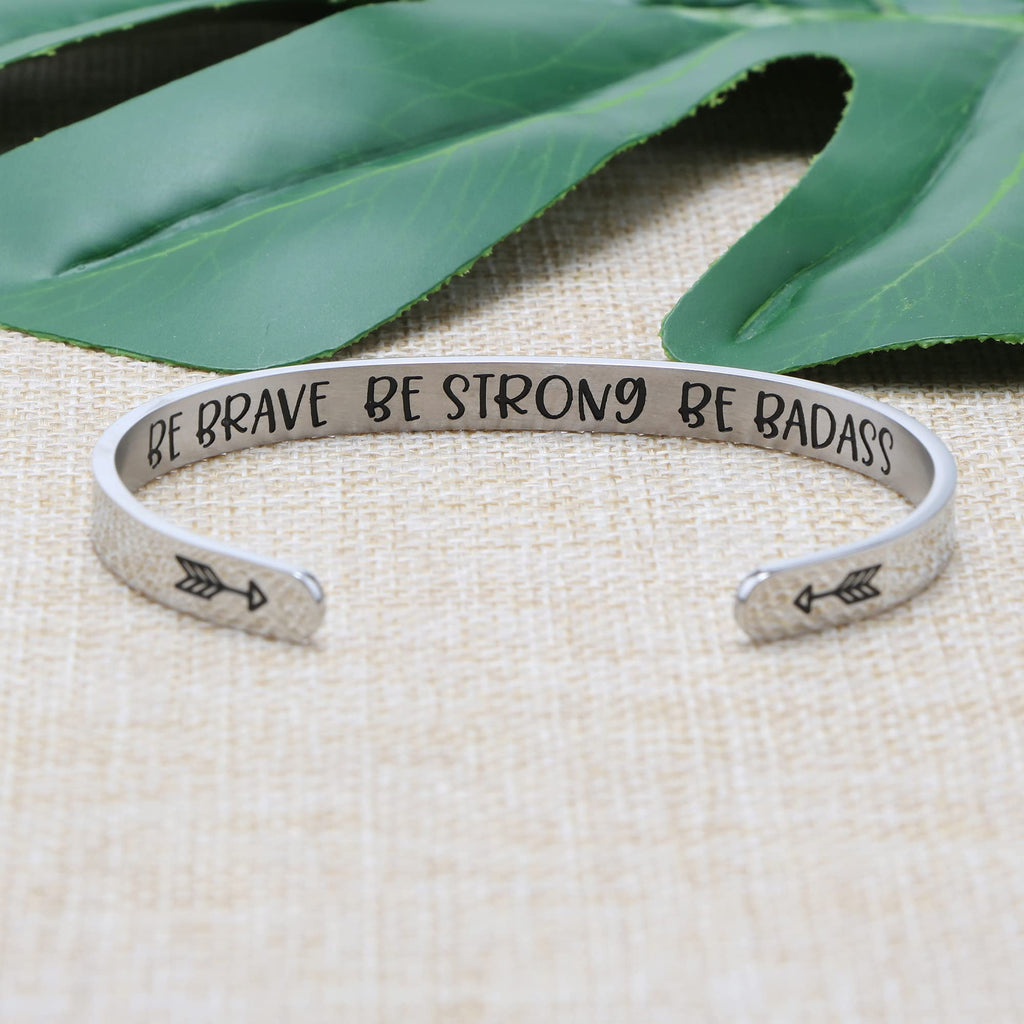 Bracelets for Women Wife Best Friend Sister Valentine's Birthday Christmas Gifts for Women Silver Simple Bangle Cuff with Secret
