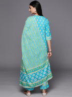 Libas WomenS Cotton Kurta Sets (34182_Blue