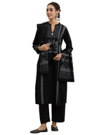 Libas Womens Woven Design Wool Straight Kurta With Trousers And Dupatta