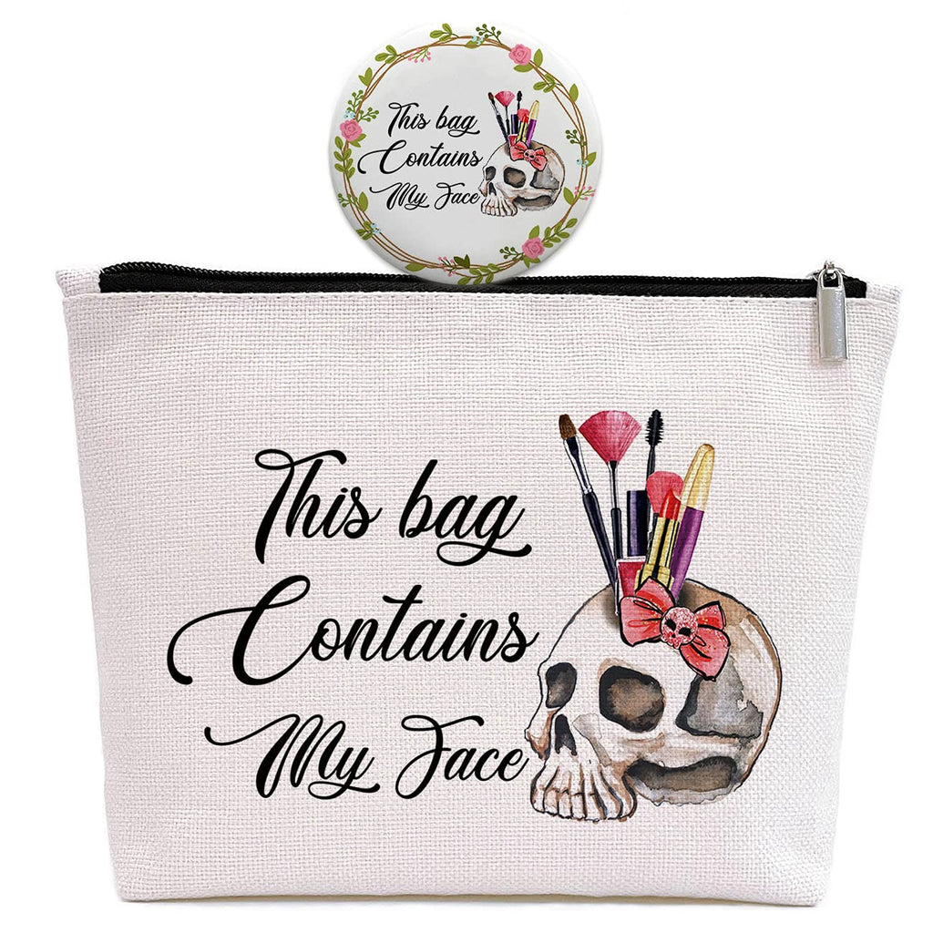 GevGuxLuo Friends Gift for Women, Halloween Funny Skull Gift, Birthday Gifts for Her Best Friend Bestie Sister, This Bag Contain