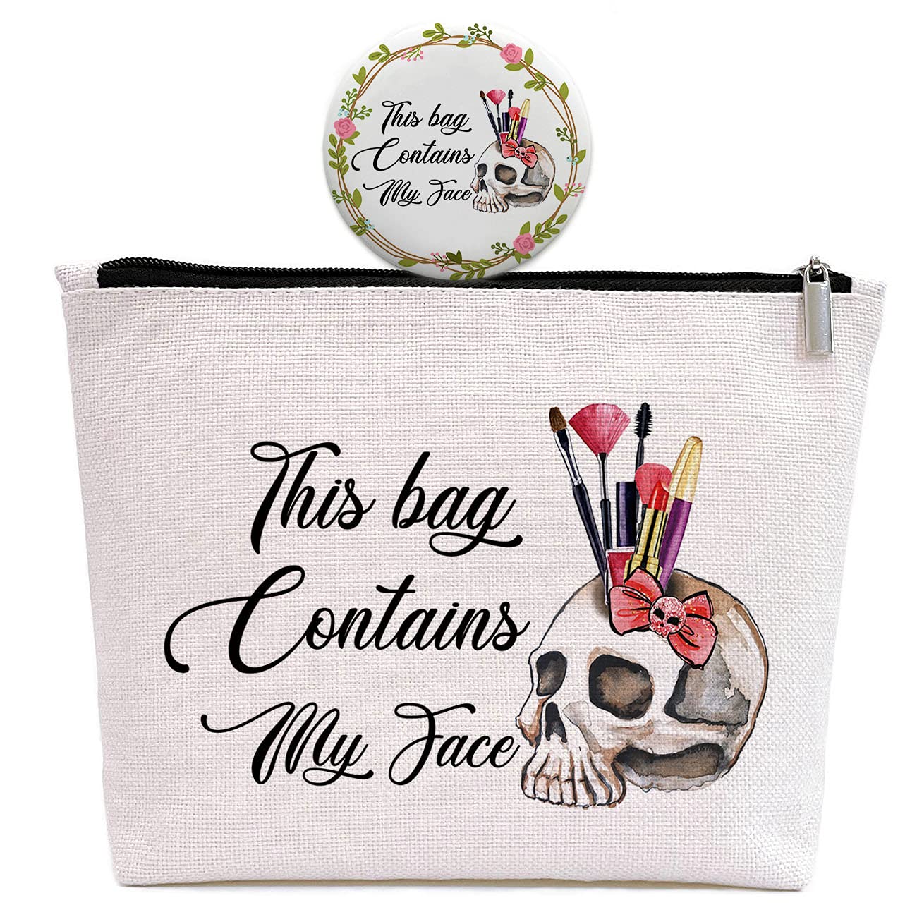 GevGuxLuo Friends Gift for Women, Halloween Funny Skull Gift, Birthday Gifts for Her Best Friend Bestie Sister, This Bag Contain