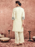 Selvia Co-Ords Set For Women|Silk Blend Kurti And Trouser Set|Ethnic Co-Ords Set For Women|Embroidery Two Piece Co-Ord Set(743Ct