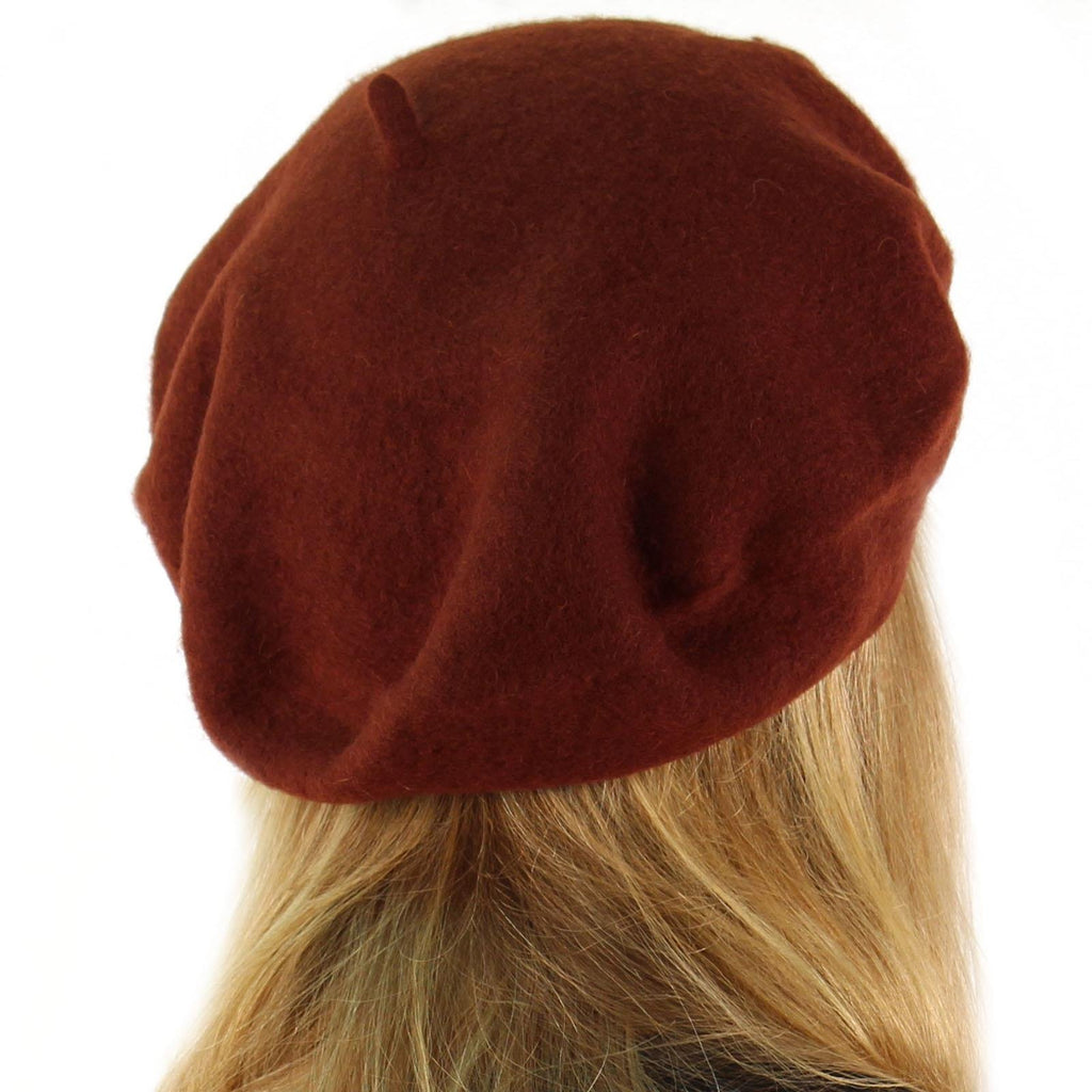 Classic Winter 100% Wool Warm French Art Basque Beret Tam Beanie Hat Cap Brown