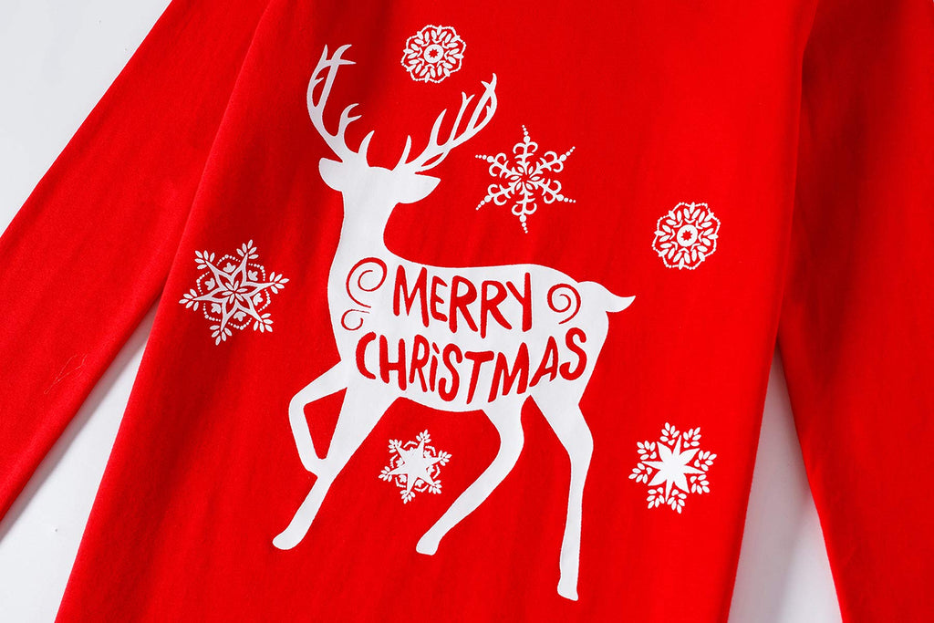 Family Feeling Little Boys Girls Holiday Christmas Reindeer Matching Family Long Sleeves Pajamas Set Size 7