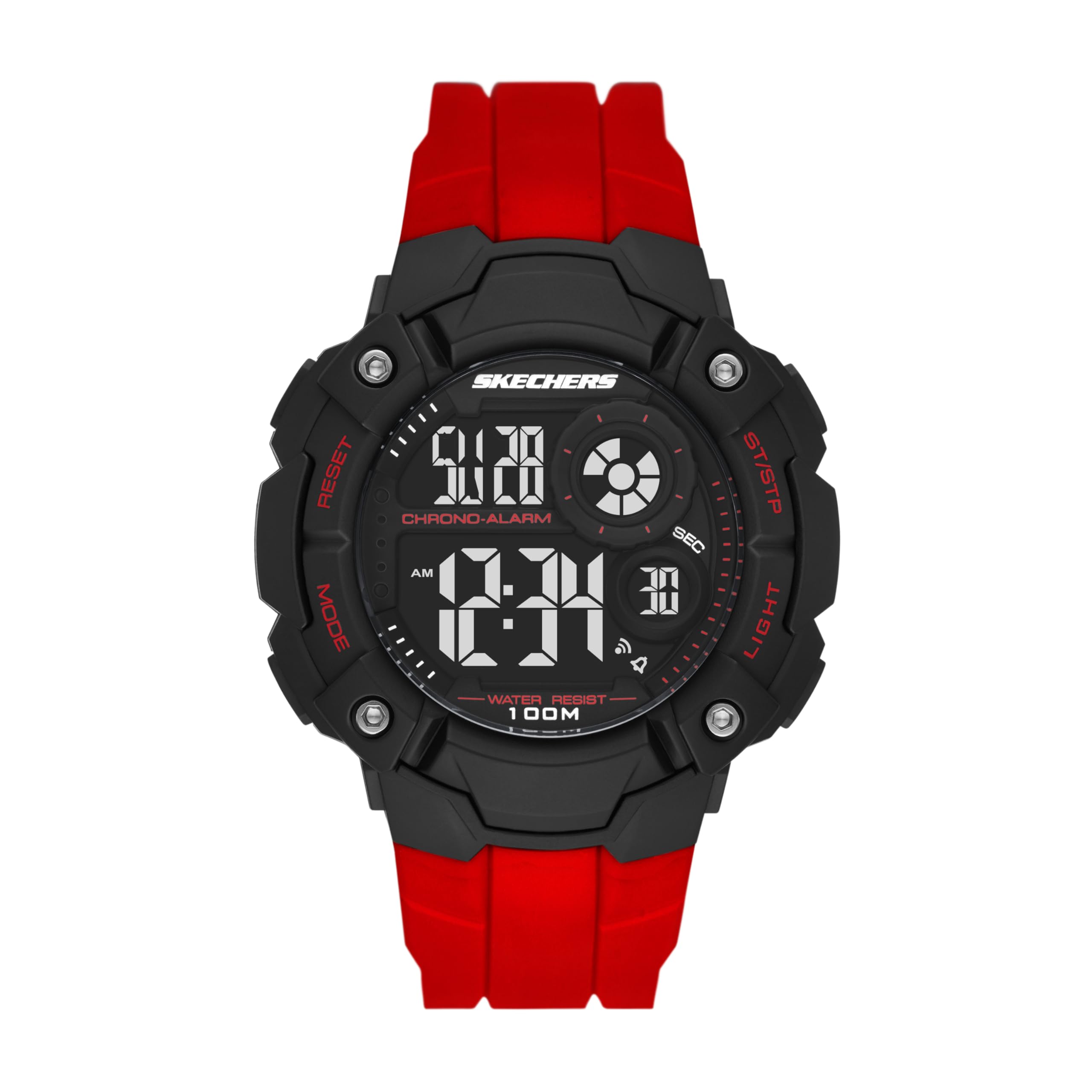 Skechers Men's Westlawn Digital Chronograph Watch, Color: Black, Red (Model: SR1122)