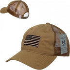 Ripstop Trucker Cap, USA Flag, Coyote