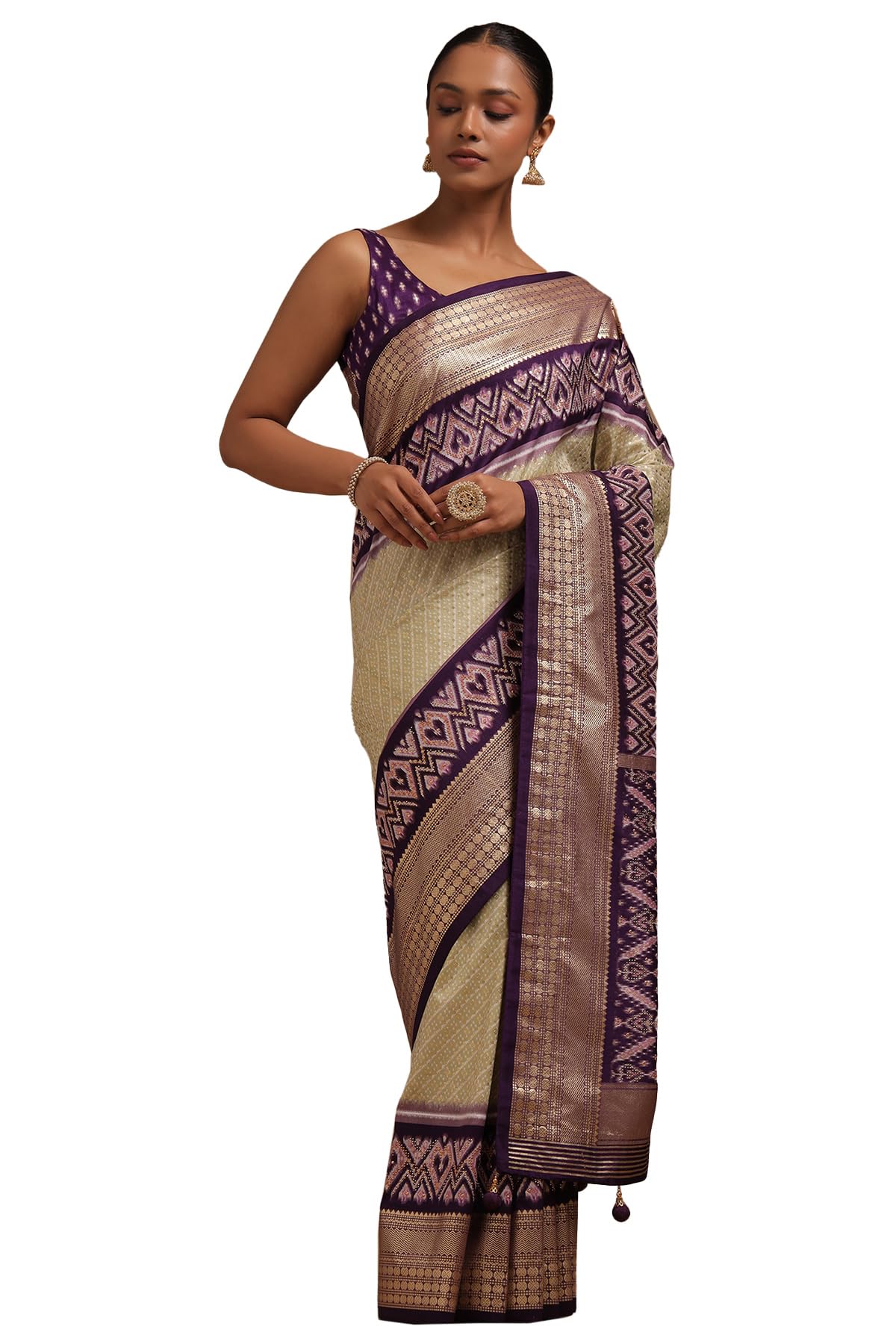 Soch Women Dola Silk Ethnic Motifs Saree with Work