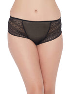 Clovia WomenS Lace Mid Waist Bikini Panty With Lacel Panels (Pn5102X13_Black_Xl)