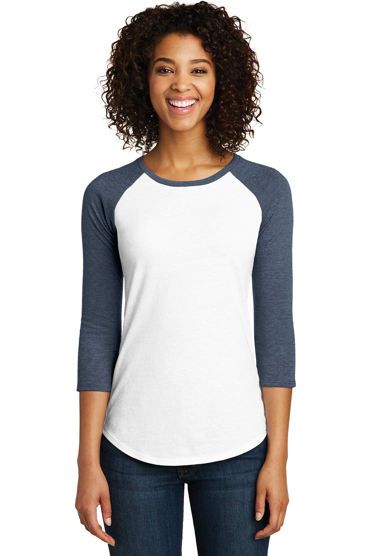 District Womens Fitted Very Important Tee 3/4-Sleeve Raglan DT6211