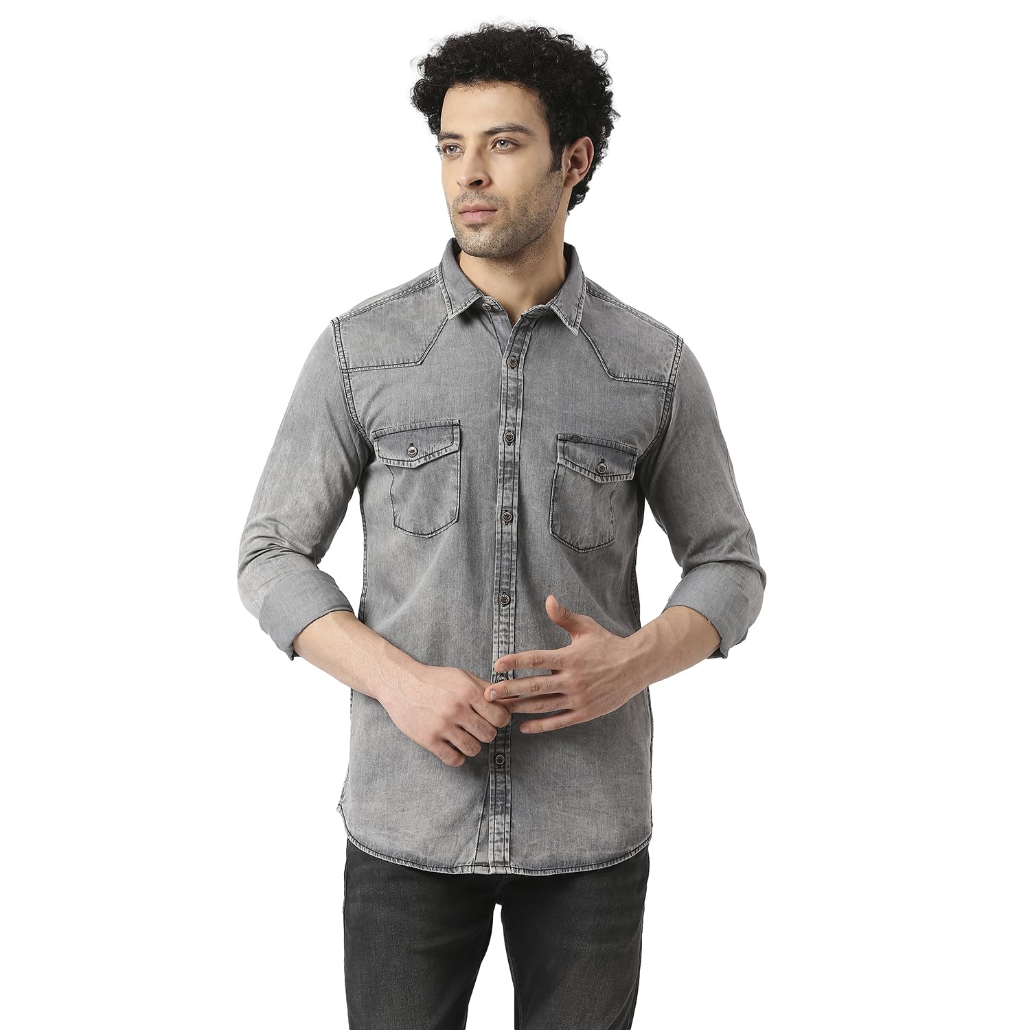 Pepe Jeans Whizz Ls Wash Grey Shirt, Grey, Xxl