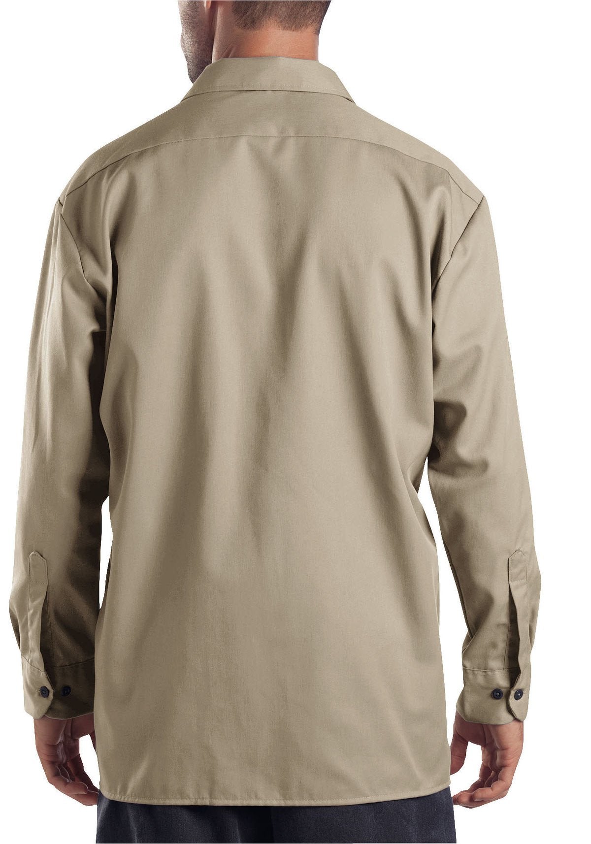 Dickies Mens Long Sleeve Work Shirt, Desert Sand, Medium