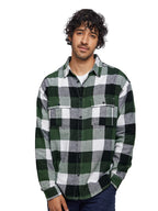 The Souled Store Plaids: Green, Black, White Men and Boys Long Sleeves Collared Neck Button Front Cotton Regular Fit Utility Shi