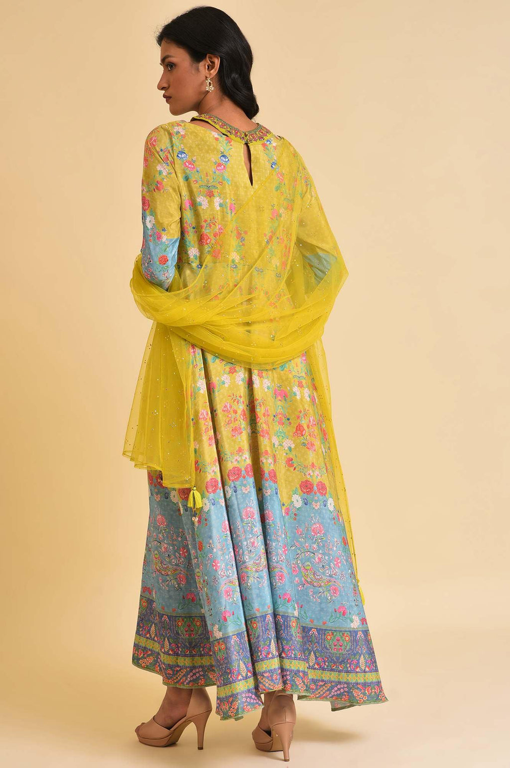W For Woman WomenS Polyester Dress & Dupatta (S23W1297120208_Light_Olive