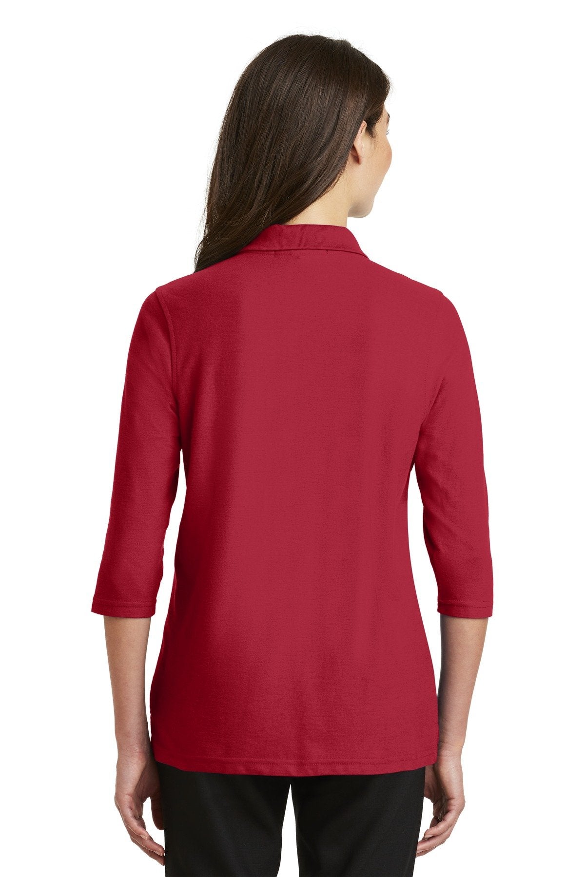Port Authority Ladies Silk Touch 3/4-Sleeve Polo XL Red