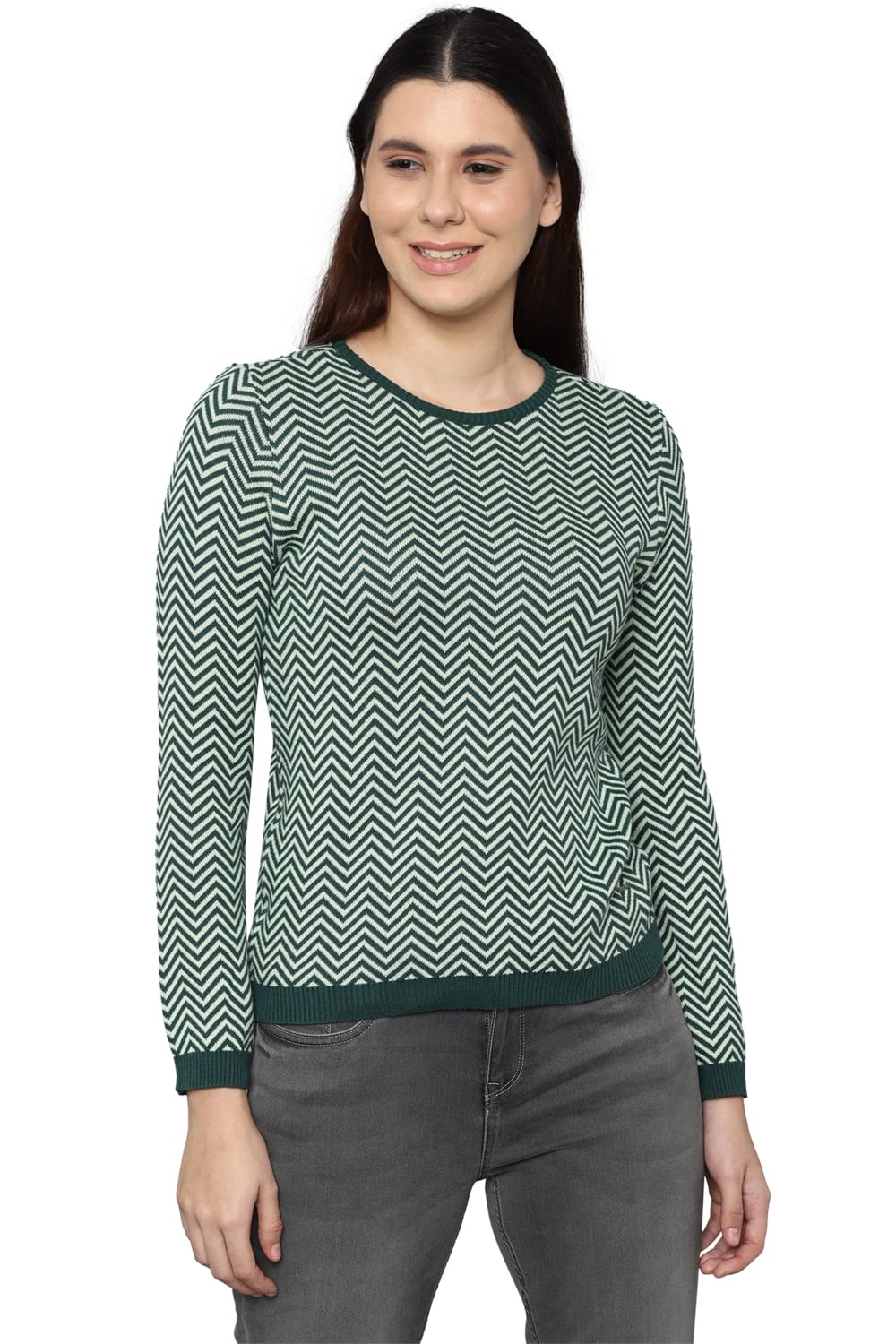 Allen Solly Women Regular Fit Printed Casual Polyester Full Sleeve Top