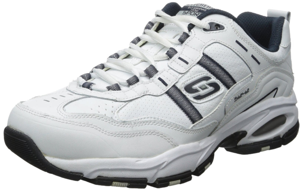 Skechers Sport Men's Vigor 2.0 Serpentine Oxford,White/Navy,8.5 2E US