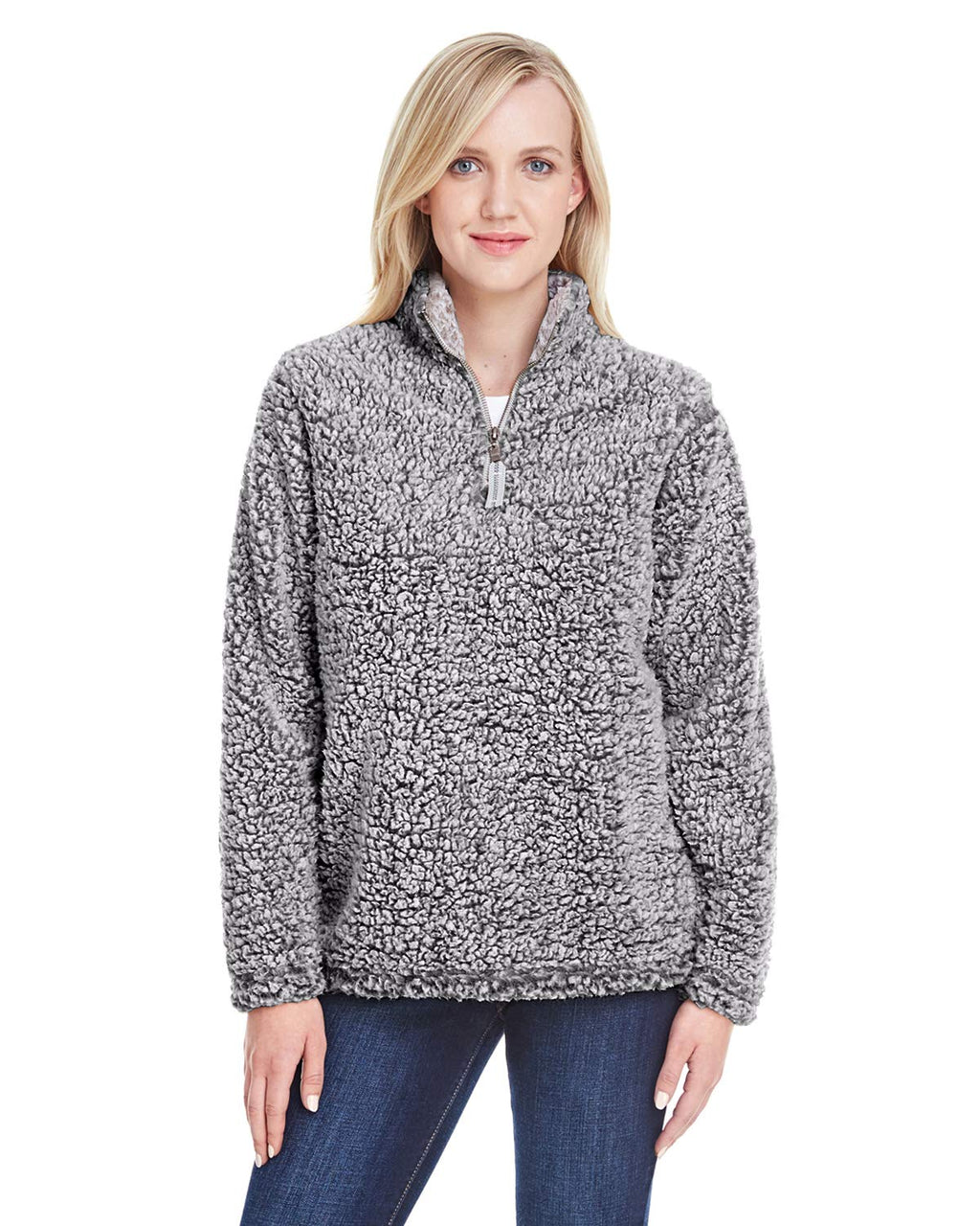 Ladies Epic Sherpa 14 Zip - OATMEAL HEATHER - S(D0102H76g56)