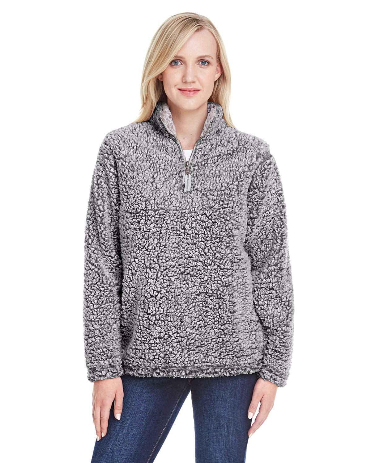 Ladies Epic Sherpa 14 Zip - OATMEAL HEATHER - S(D0102H76g56)