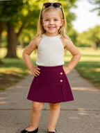 A.T.U.N. (ALL THINGS UBER NICE) Girls Stylish Two Piece Outfit Set with Sleeveless Tank Top and Skort | Casual Summer Clothing