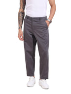 The Indian Garage Co Mens Mid-Rise Relaxed Fit Trousers Pants