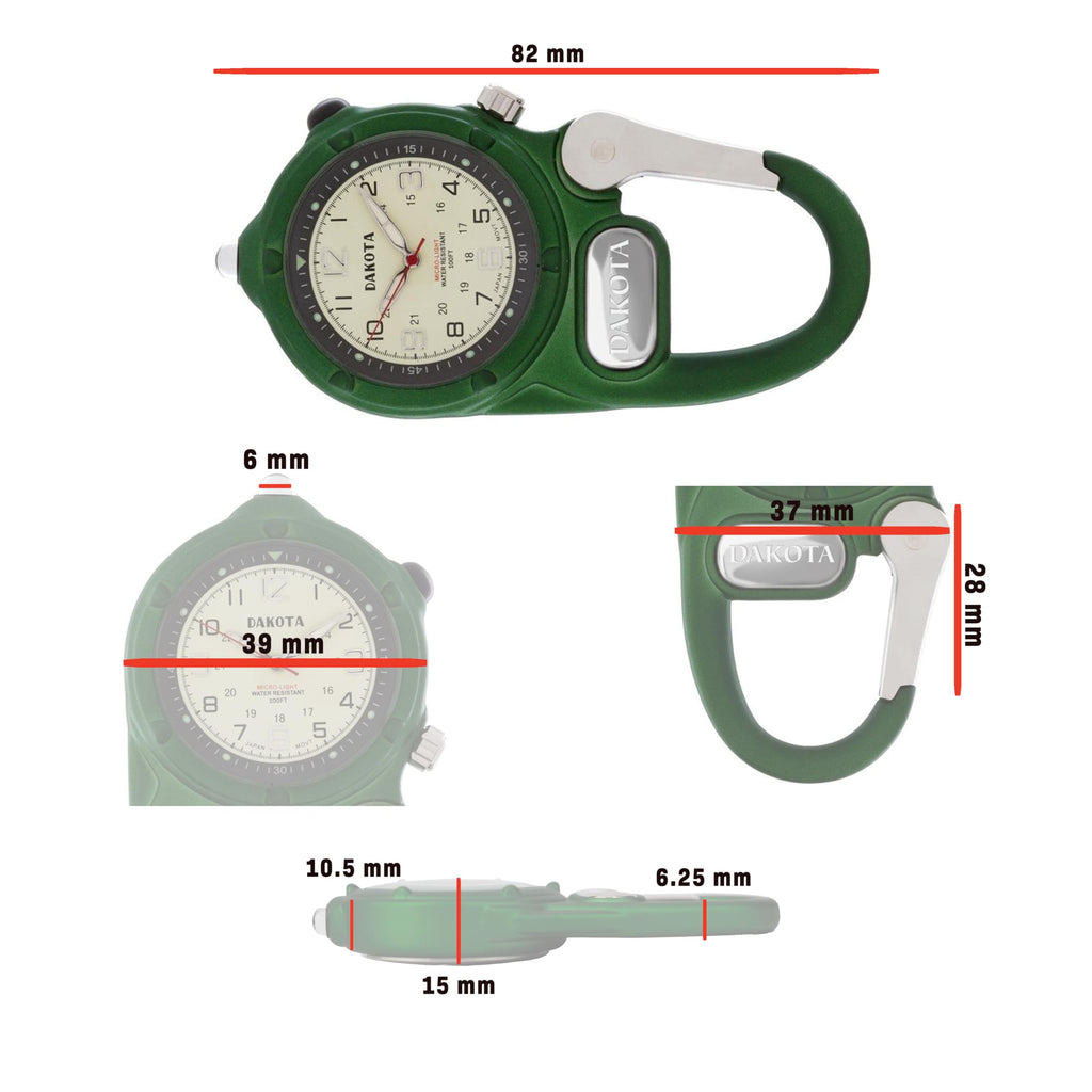 Dakota Mini Clip Microlight, Clip Watch, Flashlight and Watch, Outdoor Gifts for Men and Women, Use for Fishing Hunting, and Mor