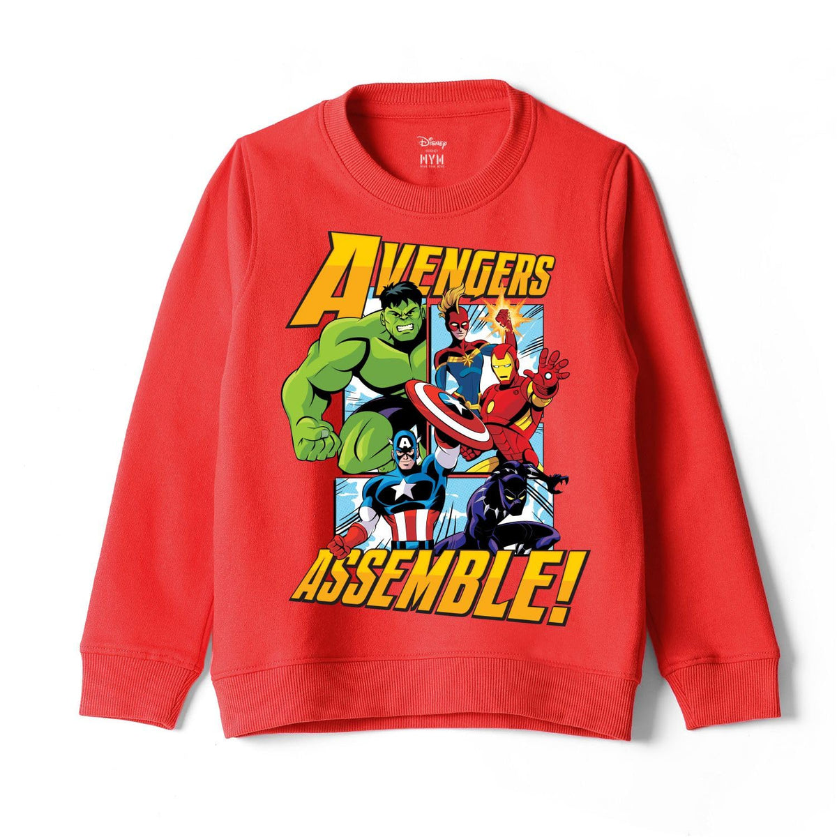 Wear Your Mind Avengers Character Print Red Round Neck Boys Sweatshirt DMARKSW659.5_1314Y 13-14