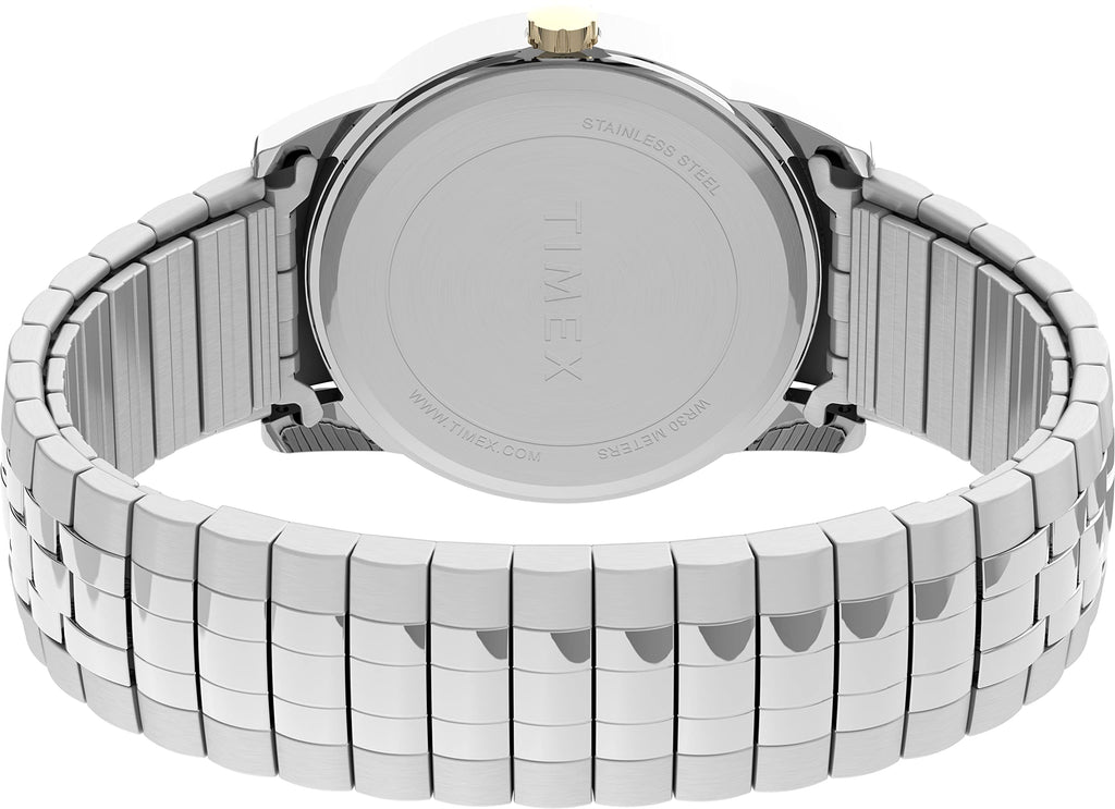 Timex Men's Easy Reader 25mm Perfect Fit Watch - Silver-Tone Case Black Dial with Silver-Tone Expansion Band