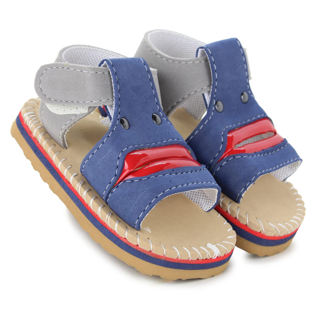 Neska Moda Baby Boys And Baby Girls Eva Hook & Loop Chu Chu Musical Sound Sandals For 18 To 24 Months (Beige,Grey,Blue,Red) Bt1 18-24