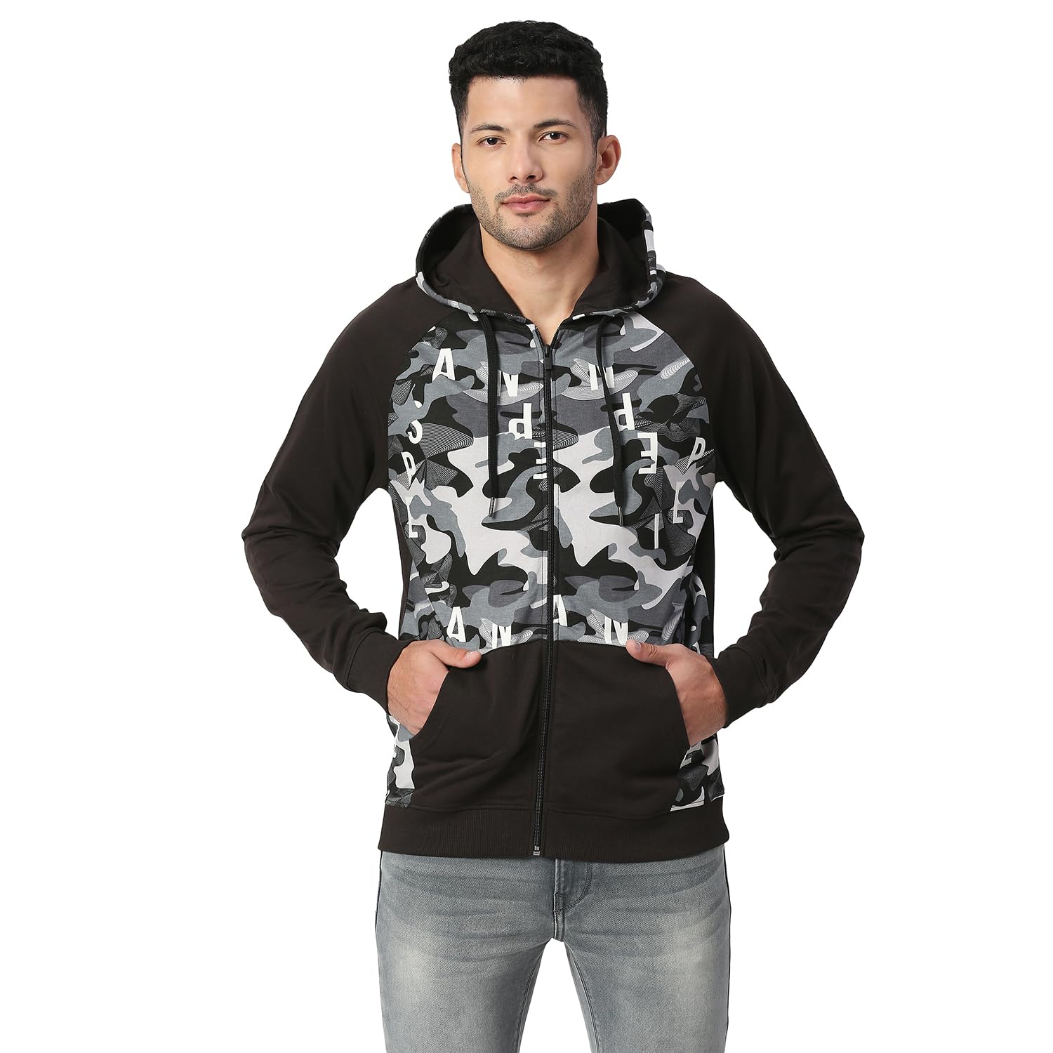 Pepe Jeans Mens Joseph Sr Graphic Printed Hooded Sweatshirt, Black,Xl
