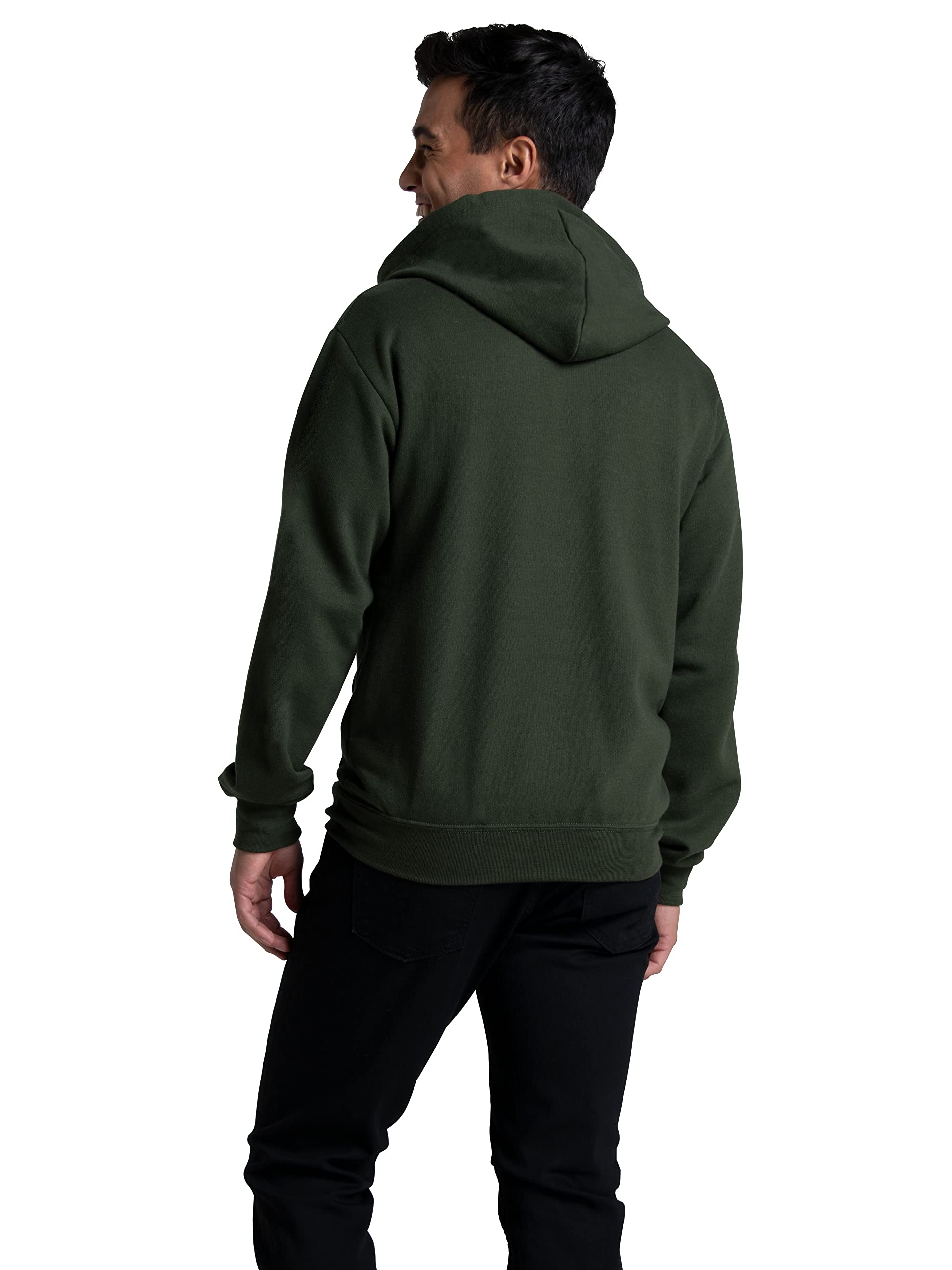 Fruit of the Loom Eversoft Fleece Hoodies, Pullover, Moisture Wicking & Breathable, Sizes S-4x, Duffle Bag Green Full Zip