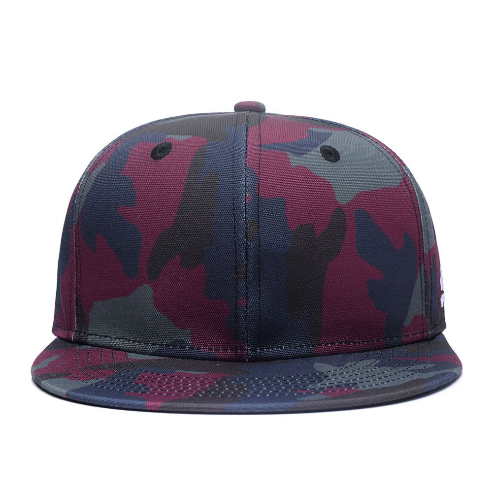 Unisex Camouflage Baseball Cap,Classic Army Camo Adjustable Snapback Flat Bill Brim Trucker Hat Red Green Blue