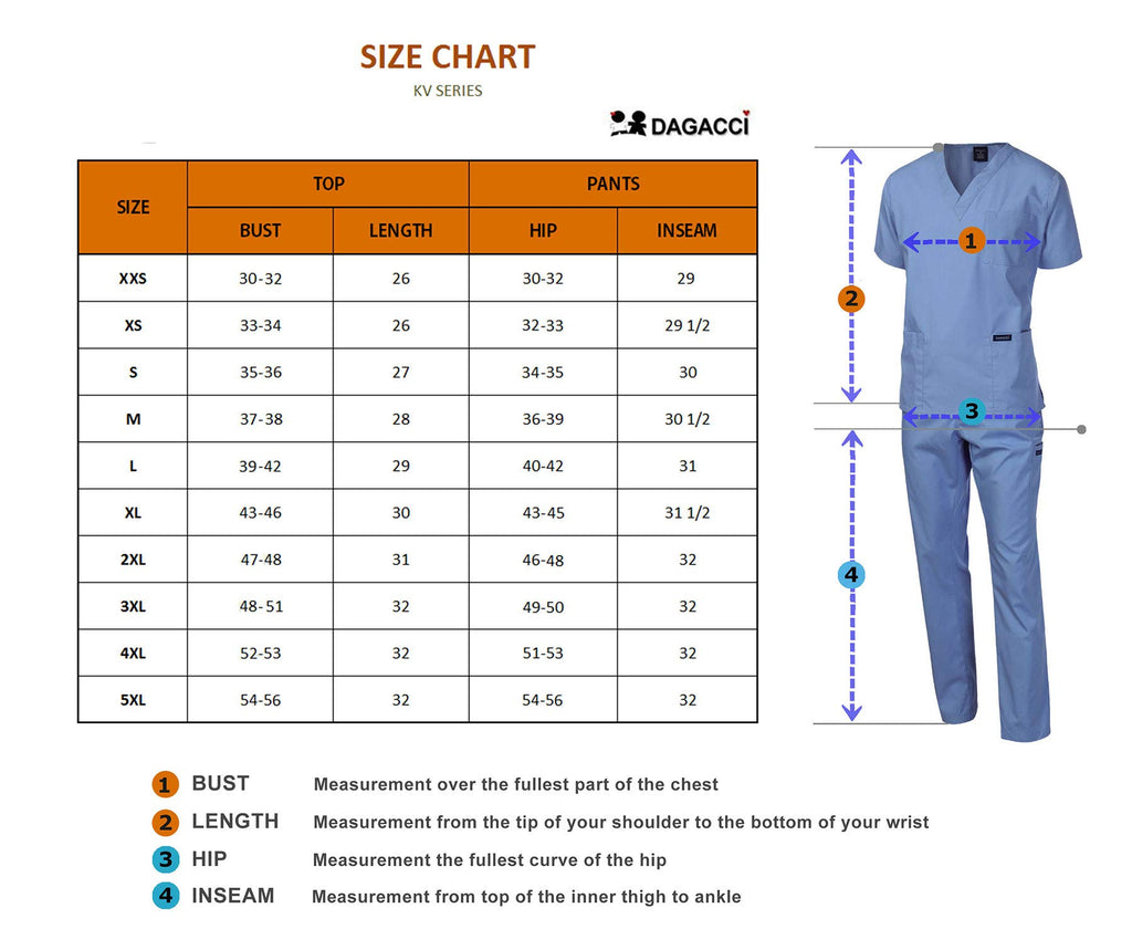 Dagacci Medical Uniform Woman and Man Scrub Set Unisex Medical Scrub Top and Pant, Burgundy, XL