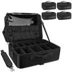 Relavel Extra Large Makeup Case with 4 Pcs Makeup Bags, Professional Makeup Artist Set Portable Nail Organizer Box Art Supply Ca