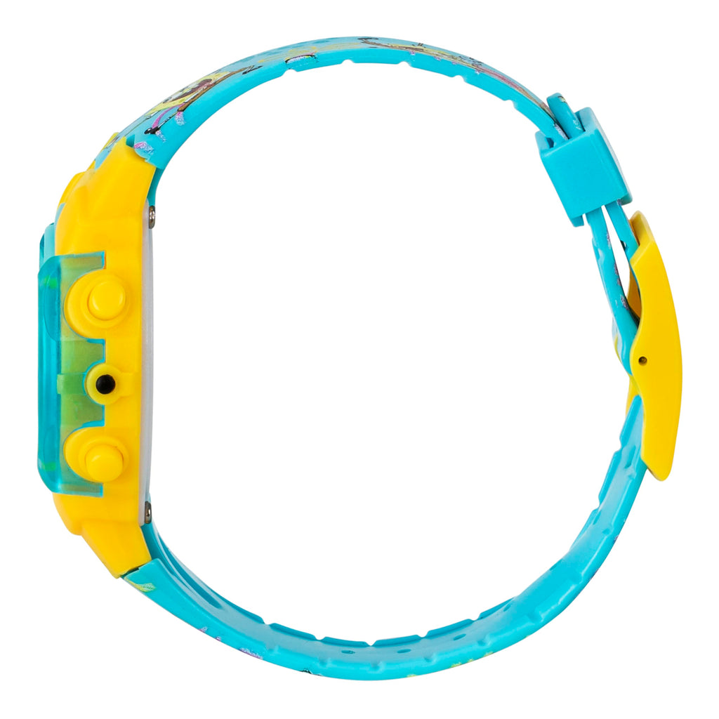 Accutime Nickelodeon Spongebob Squarepants Kids LCD Watch with LED Lights - Colorful Character Strap, Interactive Flashing Displ