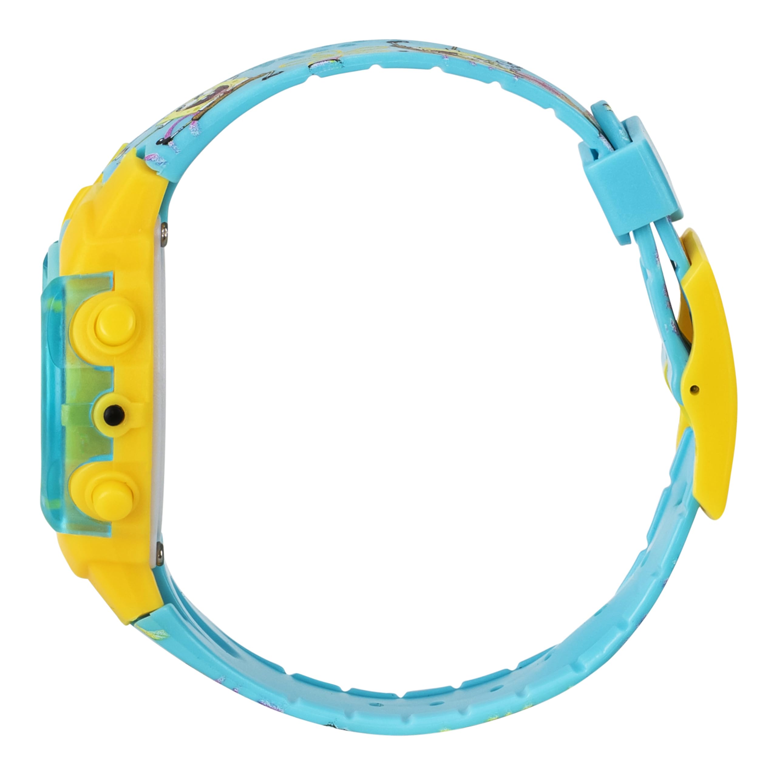 Accutime Nickelodeon Spongebob Squarepants Kids LCD Watch with LED Lights - Colorful Character Strap, Interactive Flashing Displ