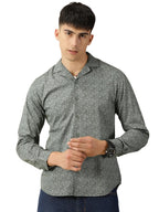 Thomas Scott Mens 100% Cotton Printed Regular Fit Casual Shirt - Green
