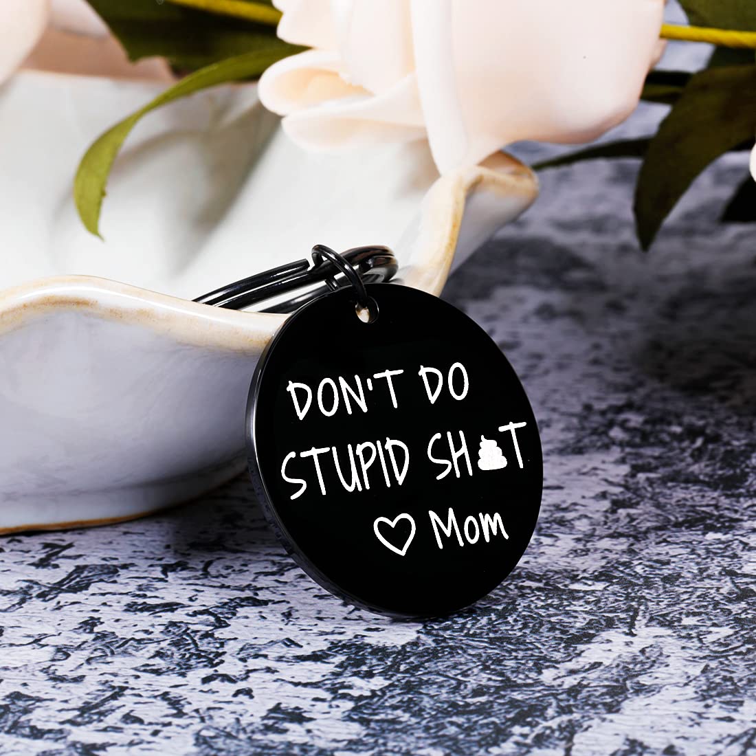 Dont Do Stupi St Keychain Poop Funny Birthday Gifts for Son Daughter Teenagers from Mom Sarcasm Gift for Teens Boy Girl Graduati