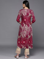 Libas Womens Viscose Rayon Yoke Design Straight Kurta (23747O_Magenta