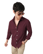 I Enterprise Mens Spread Collar Long Sleeve Multicolor Solid Regular Shirt Slim Fit Office Wear ShirtS For Men | Textured Long 
