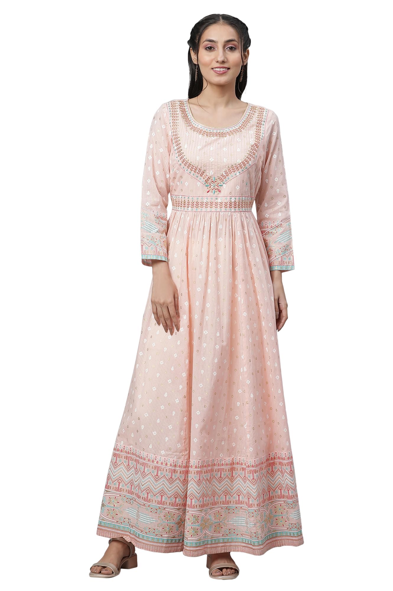 Aurelia Women Cotton Dress 23Aua14431-506814-Peach-Xxl Pink