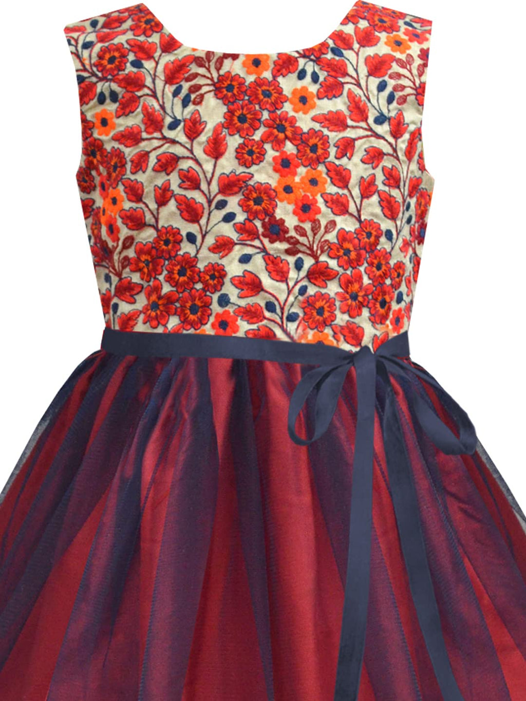 A.T.U.N. (ALL THINGS UBER NICE) Girls Embroidered Birthday Party Frock Dress