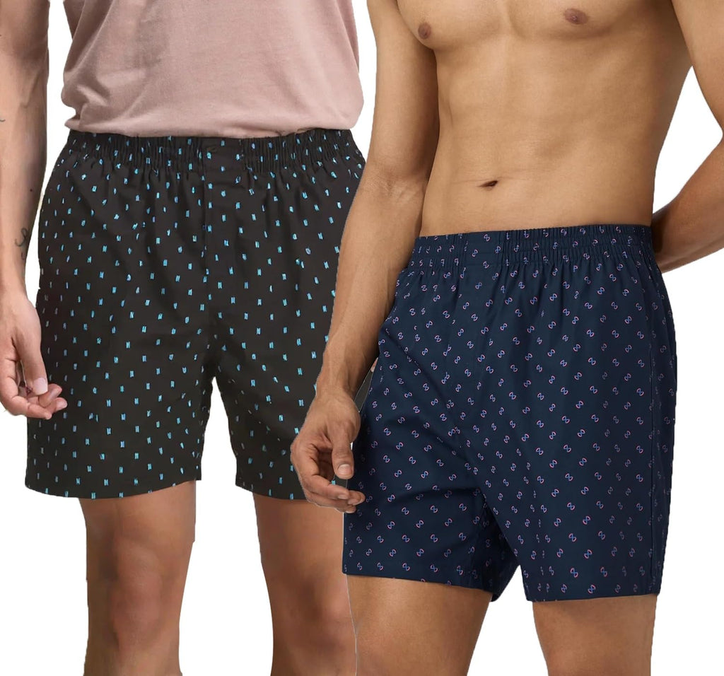 Lymio MenS Cotton Printed Boxer Casual | Underwear | Half Short Pant-Regular Fit With Back Pocket | Available In Combo Pack Of 