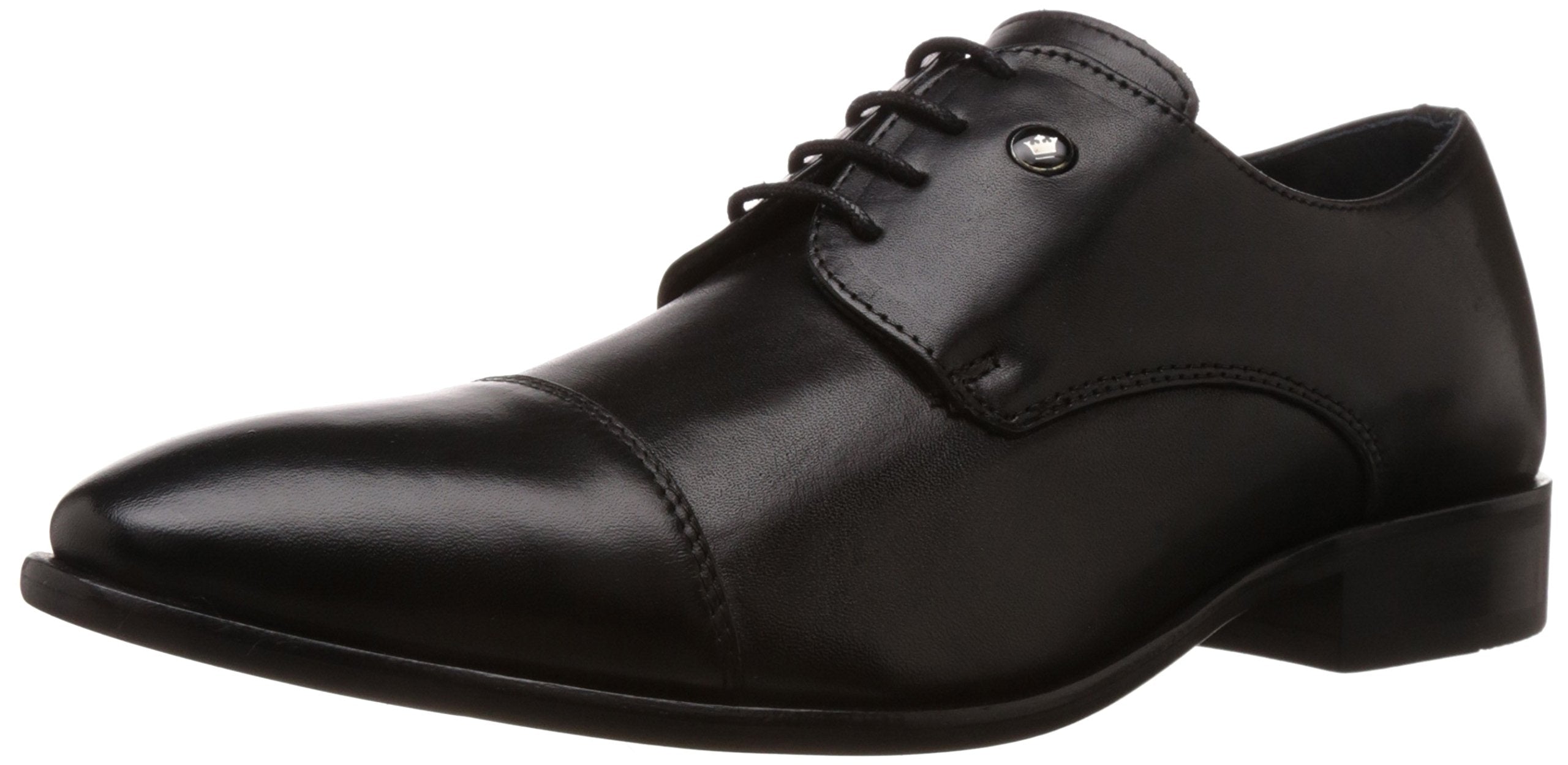 Louis Philippe MenS Derby Black Leather Formal Shoes
