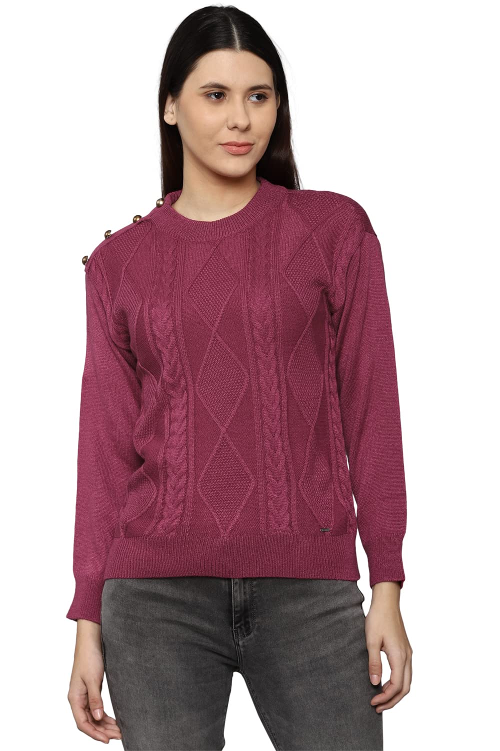 Allen Solly Women Regular Fit Cotton Crew Neck Shrug