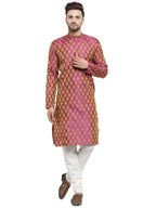 Jompers Mens Jacquard Silk Kurta And Pyjama